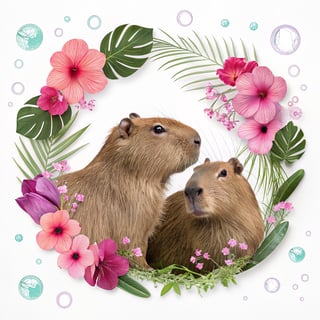 Pink Tropical Capybaras