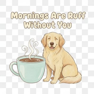 Cozy Golden Retriever with Coffee