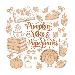 Burnt Orange Autumn Doodle Collage