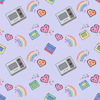 Retro Game Console Vector Pattern