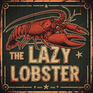 Retro Bar Graphic of Lazy Lobster
