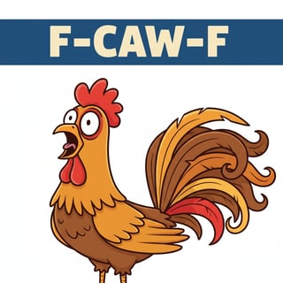 Surprised Cartoon Rooster Illustration