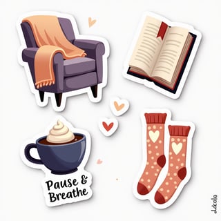 Cozy Stay-at-Home Stickers