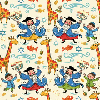 Hanukkah-themed Playful Pattern