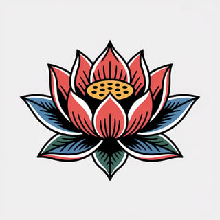 Traditional Lotus Flower Tattoo Art