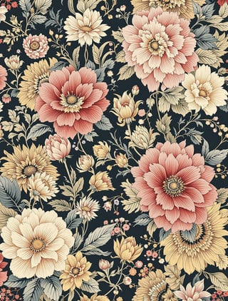 Modern Vintage Floral Tapestry Design