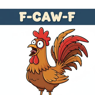 Surprised Cartoon Rooster Illustration