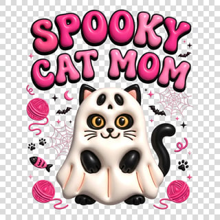 Spooky Cat Mom Halloween Graphic