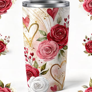 Impasto Roses Tumbler Wrap Design