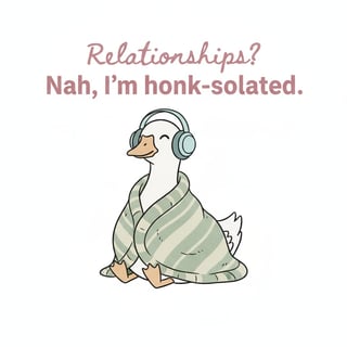 Funny Introverted Goose Illustration