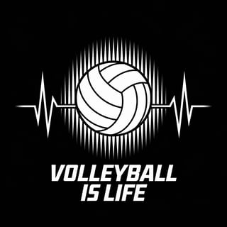 Animated Volleyball Heartbeat Lines