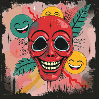 Playful Horror Mask with Comedy Elements
