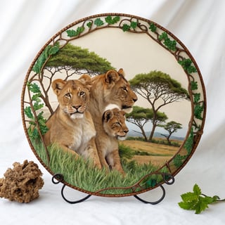 Elegant Centered African Lions