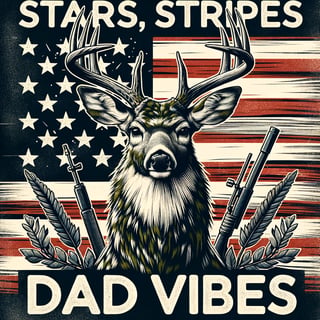 Buck with Camo and American Flag
