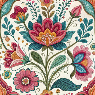 Intricate Floral Embroidery Design