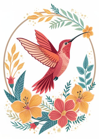 Bold Vector Hummingbird Illustration