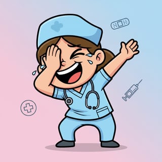 Cartoon Nurse Facepalm Illustration