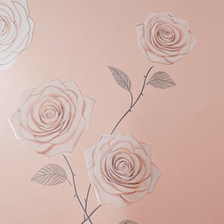 Realistic Neon Tea Roses Illustration