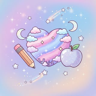 Chibi Heart-Shaped Planet Illustration