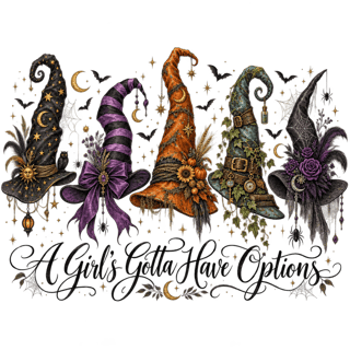 Whimsical Witch Hats Halloween Graphic