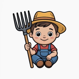 Cute Animated Nursery Farmer Art