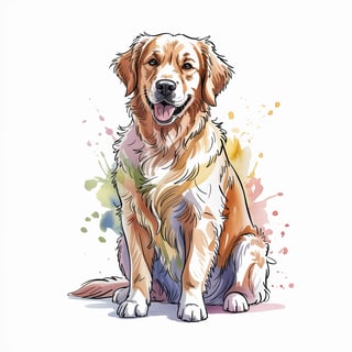 Watercolor Golden Retriever Clipart