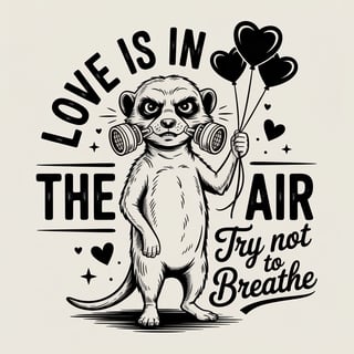 Grumpy Meerkat in Gas Mask Vintage SVG