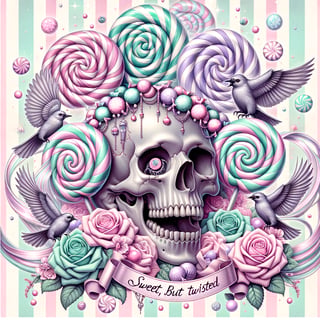 Pastel Gothic Skull Illustration