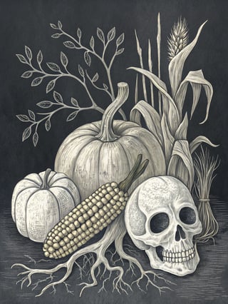 Eerie Fall Harvest Halloween Illustrations