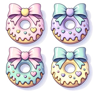 Pastel Donuts with Coquette Bows
