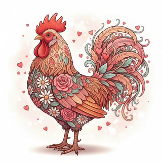 Valentine's Day Decorative Rooster