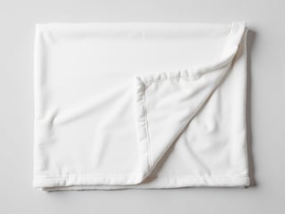 Flatlay Mockup of White Minky Blanket