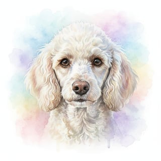 Watercolor Portrait of a Poodle