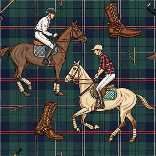 Vintage Equestrian Polo Pattern