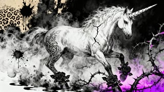 Gothic Spectral Unicorn Illustration