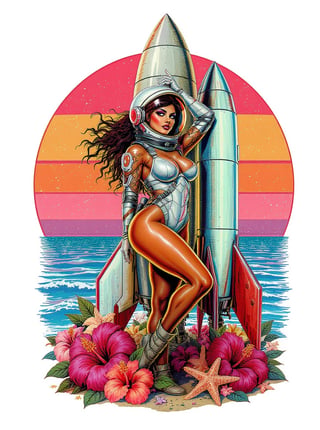 Island-Flair Pinup Astronaut Art