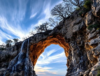 Dramatic Natural Arch Landscape Photo