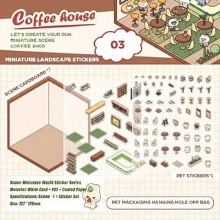 Isometric Miniature Café Stickers