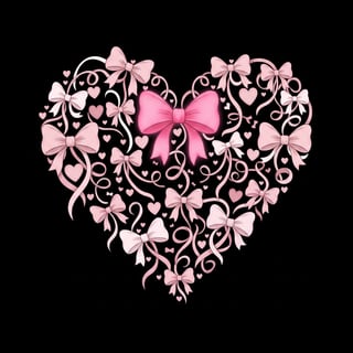 Pink Heart-Shaped Bow Illustration