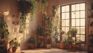 Boho Room with Climbing Plants