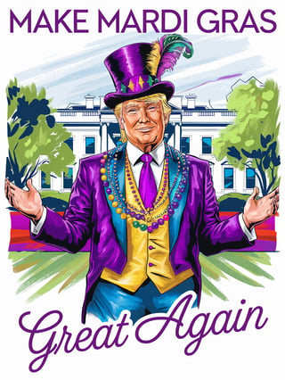 Mardi Gras Trump Pop Art Poster