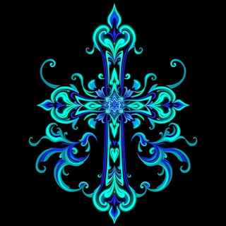 Symmetrical Fantasy Cross Illustration