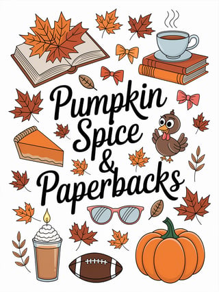 Burnt Orange Autumn Doodle Collage