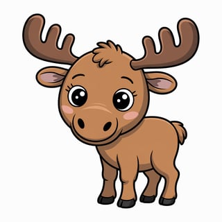 Cute Animated Baby Moose Art