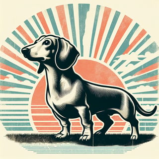 Retro Dachshund Clipart Design
