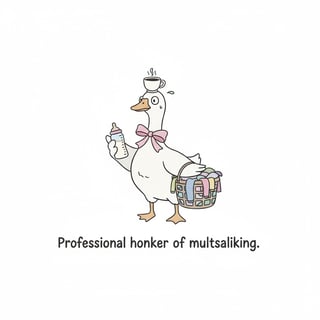 Funny Mom Goose Multitasking Design