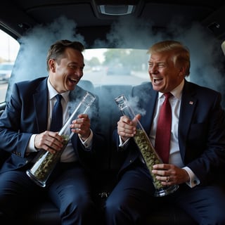 Trump and Musk Hotboxing Limo