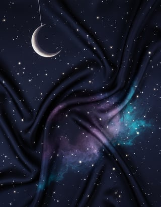 Night Sky with Stars and Moon