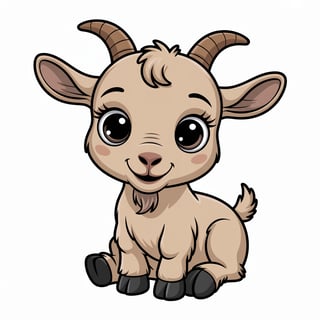 Cute Animated Baby Goat Art