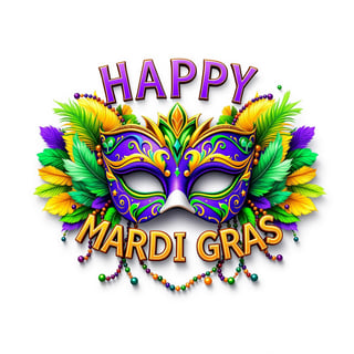 Vibrant Mardi Gras 3D Graphic Design